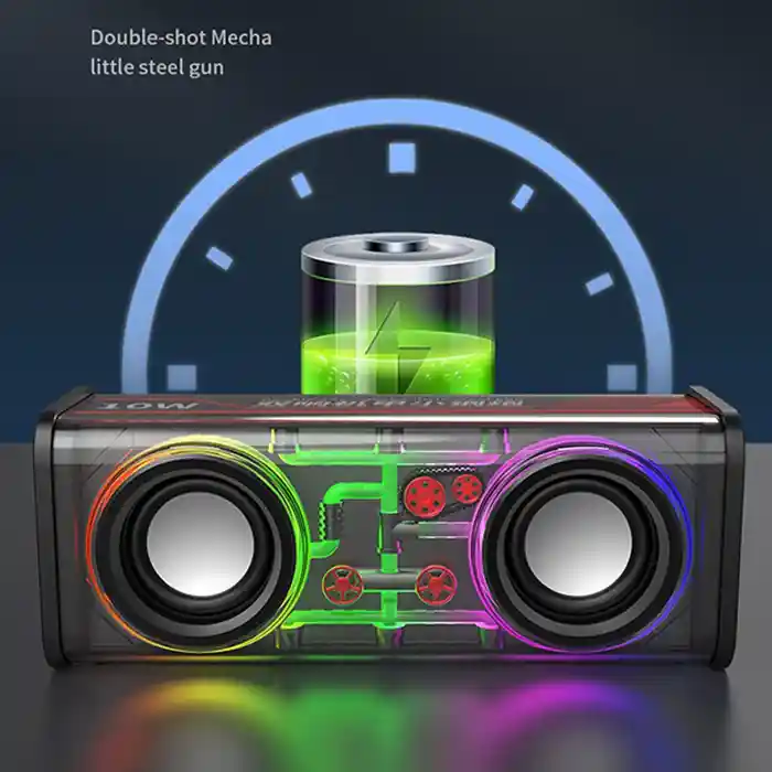 V8 Transparent 10W RGB Colorful lights Bluetooth Speaker